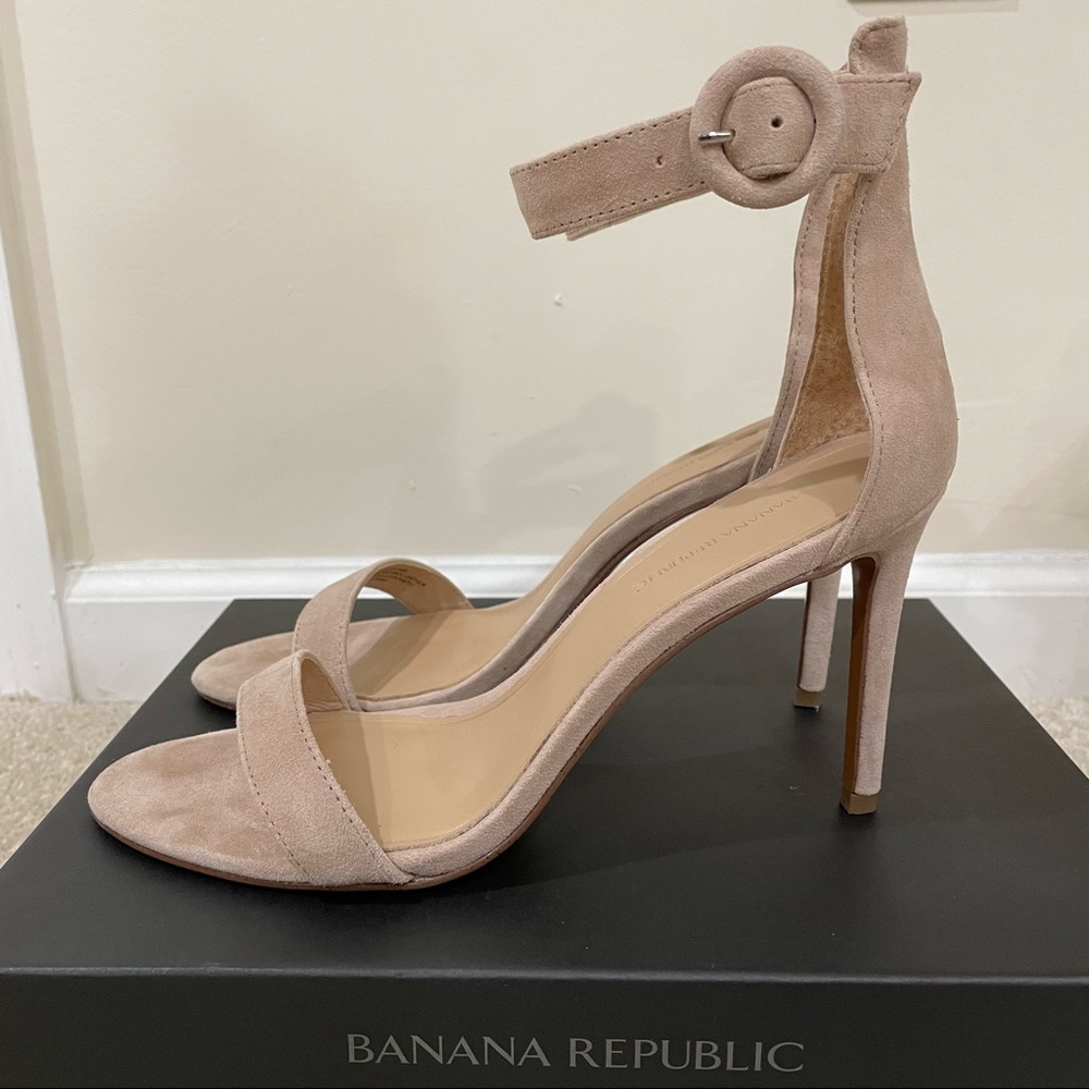 Banana Republic Pink/Beige suede high-heel sandal